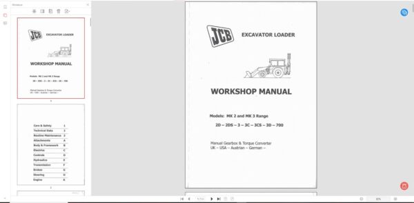 Service Manual Excavator Loader Mk2 and Mk3