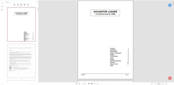 Service Manual EXCAVATOR LOADER JCB Serial No. 290000