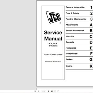 Service Manual JCB Serial 3CX, 4CX