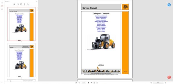SERVICE MANUAL JCB Compact Loadalls