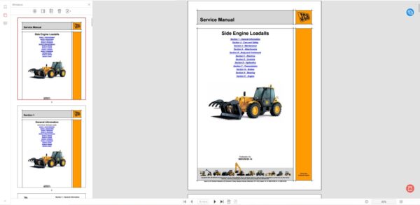 SERVICE MANUAL JCB Side Engine Loadalls
