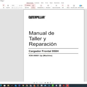 Manual de Taller Reparación Cargador Frontal 950H Caterpillar Serie K5K