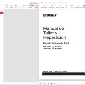 Manual de Taller Reparación Camión Articulado 745C Caterpillar Serie LFK-TFK