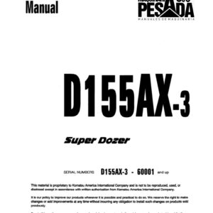 BULLDOZER KOMATSU D155AX-3 SERIAL NUMBERS - 60001 and up