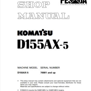 BULLDOZER KOMATSU D155AX-5 SERIAL NUMBERS - 70001 and up