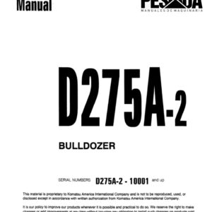 BULLDOZER KOMATSU D275A-2 SERIAL NUMBERS 10001 andup