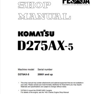 BULLDOZER KOMATSU D275AX-5 SERIAL NUMBERS 20001 and up