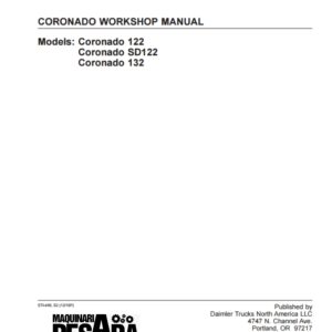FREIGHTLINER CORONADO TRUCKS WORKSHOP MANUAL Models Coronado 122, Coronado SD122, Coronado 132