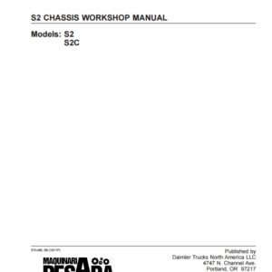 FREIGHTLINER S2 CHASSIS TRUCKS WORKSHOP MANUAL Models S2, S2C