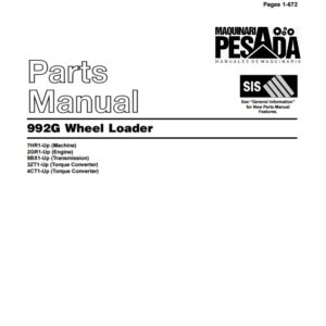 PARTS MANUALS 992G Wheel Loader CAT