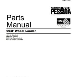 PARTS MANUALS  994F Wheel Loader CAT