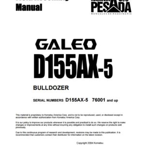 Field Assembly Komatsu D155AX-5 SERIAL NUMBERS 76001 and up